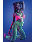 Glow Come Alive Suspender Stockings, Bralette & G-String Multi Color