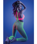 Glow Come Alive Suspender Stockings, Bralette & G-String Multi Color