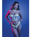 Supernatural Glow-In-The-Dark Zipper Bralette & Thong - White