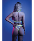 Supernatural Glow-In-The-Dark Zipper Bralette & Thong - White