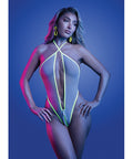 Supernatural Glow-In-The-Dark Trim Zipper Teddy - White