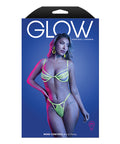 Mind Control Uv Reactive Lace And Mesh Underwire Bra & Thong - Neon Green