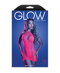 Back It Up Fishnet Halter Dress In Floral Knit - Neon Pink