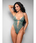 Temptress Aerin Lace Teddy W/Removable Chain - Green