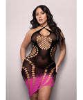 Vixen Ready Or Not Ombre Keyhole Halter Dress - Black/Pink