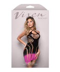 Vixen Ready Or Not Ombre Keyhole Halter Dress - Black/Pink