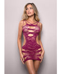 Vixen For The Thrill Leopard Knit Cut Out Dress - Magenta