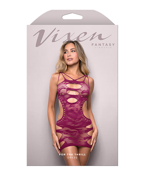 Vixen For The Thrill Leopard Knit Cut Out Dress - Magenta