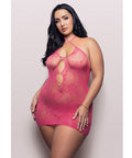 Vixen Call Me Baby Halter Dress W/Pearl Details - Hot Pink
