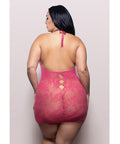 Vixen Call Me Baby Halter Dress W/Pearl Details - Hot Pink