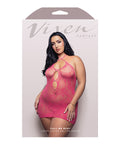 Vixen Call Me Baby Halter Dress W/Pearl Details - Hot Pink