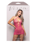 Vixen Call Me Baby Halter Dress W/Pearl Details - Hot Pink