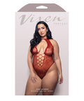 Vixen Just Kissed Seamless Lace Teddy - Red