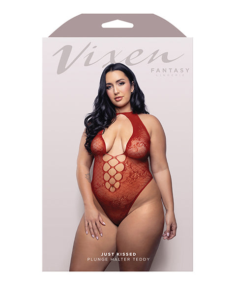 Vixen Just Kissed Seamless Lace Teddy - Red