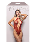 Vixen Just Kissed Seamless Lace Teddy - Red