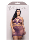 Vixen Focus On Me Halter Dress W/Key Ring Details - Purple