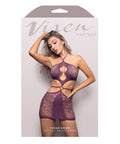 Vixen Focus On Me Halter Dress W/Key Ring Details - Purple