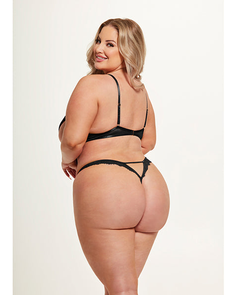 Nadia Lace & Mesh Cutout Teddy - Black XL