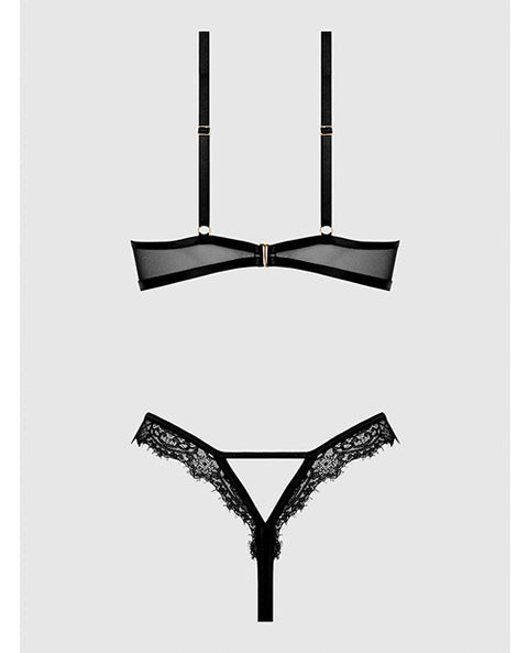 Nadia Lace & Mesh Cutout Teddy - Black XL