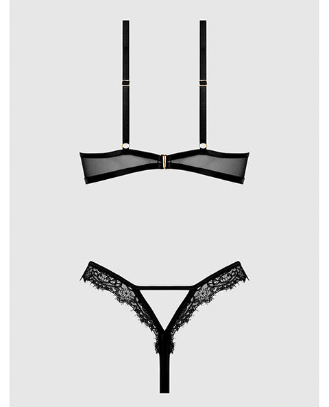 Nadia Lace & Mesh Cutout Teddy - Black XL