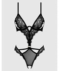 Nadia Lace & Mesh Cutout Teddy - Black XL