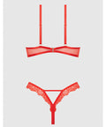 Nadia Lace & Mesh Cutout Teddy - Grenadine Dark Orange