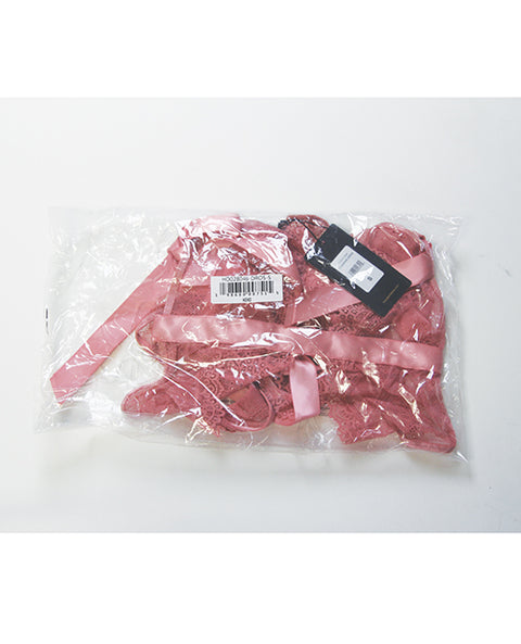 Kiki Lace & Satin Drop Off Teddy - Rose XL