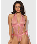 Kiki Lace & Satin Drop Off Teddy - Rose XL