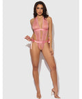 Kiki Lace & Satin Drop Off Teddy - Rose XL