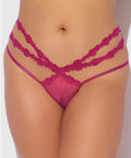 Yvone Lace Strappy Backless Tanga Panty - Pink