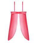 Eden Mesh Chemise Mini Dress w/Keyhole Cutout Details - Coral LG