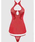 Dragon Mesh & Applique Chemise w/G-String 2 pc Set - Red 1X/2X