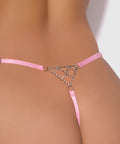 Krystal Rhinestone Net Back G-String - Pink