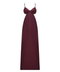Brigeta Satin Cut Out Long Dress - Burgundy 3X/4X