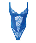 Madeline Lace & Mesh High Waist Teddy - Cobalt Blue MD