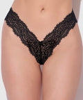 Lana Sheer Lace V-Thong - Black XL