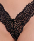 Lana Sheer Lace V-Thong - Black XL