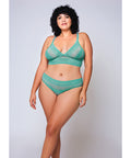 Geometric Lace Bralette & Hipster Teal