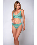 Geometric Lace Bralette & Hipster Teal