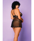 Soft Mesh Babydoll & G-String Black