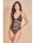 Mesh Soft Cup Teddy W/Contrast Lines Black