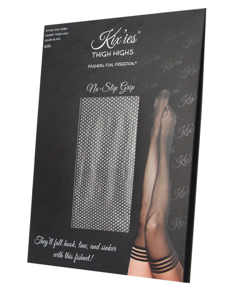 Kix'ies Sam Fishnet Thigh High Black