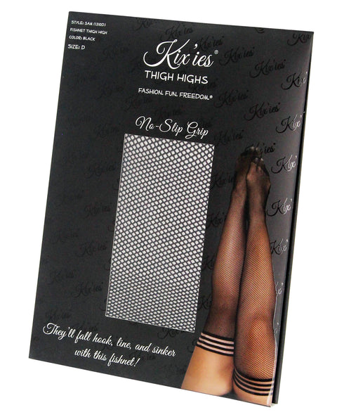 Kix'ies Sam Fishnet Thigh High Black