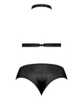 Lust Juno Top W/Velcro Choker Neck & Mini Short Black
