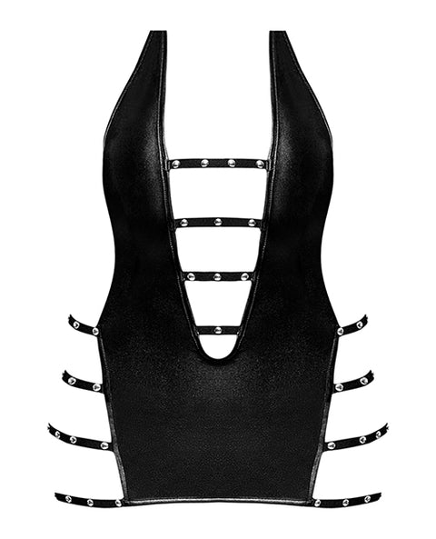 Lust Portia Mini Dress W/Plush Elastic Strapping Black