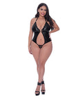 Lust Aura Crotchless Open Back Teddy Black