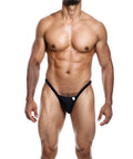 Male Basics Y Buns Thong Black