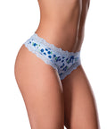 Sweet Treats Crotchless Thong W/Wicked Sensual Care Blueberry Lube - Blue