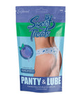 Sweet Treats Crotchless Thong W/Wicked Sensual Care Blueberry Lube - Blue