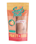 Sweet Treats Crotchless Thong W/Wicked Sensual Care Peach Lube - White